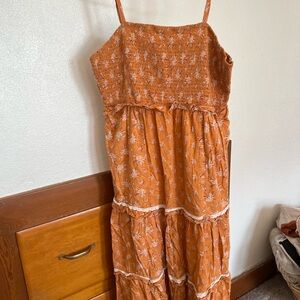 Mustard Yellow Women’s Fall Floral Dress